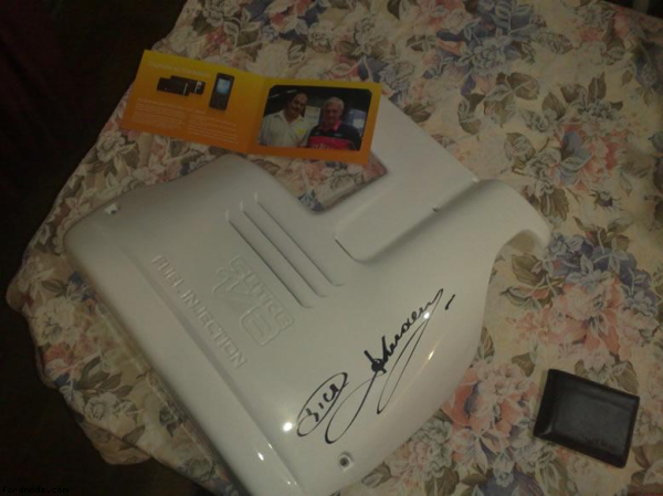 Engine cover signed by dick johnson