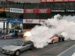 My car being sick at the drags.