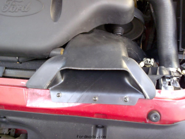new Big mouth air snorkel - note notches in front engine cover!