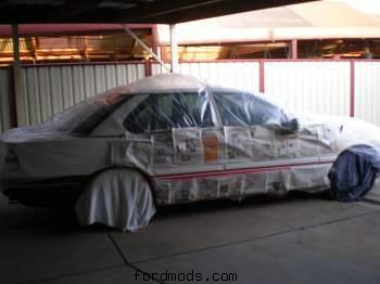 Spraying over grey plastic