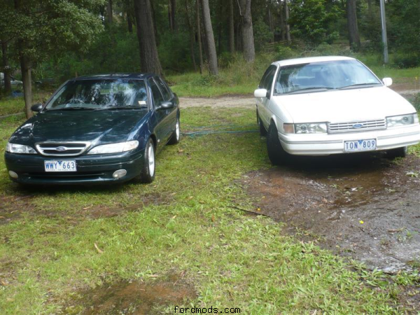 Muddy ground, but clean cars