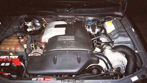 Engine bay w/ Powerdyne Supercharger