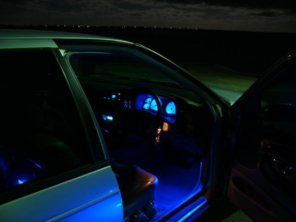Blue lights in Dash, Door, Footwell
